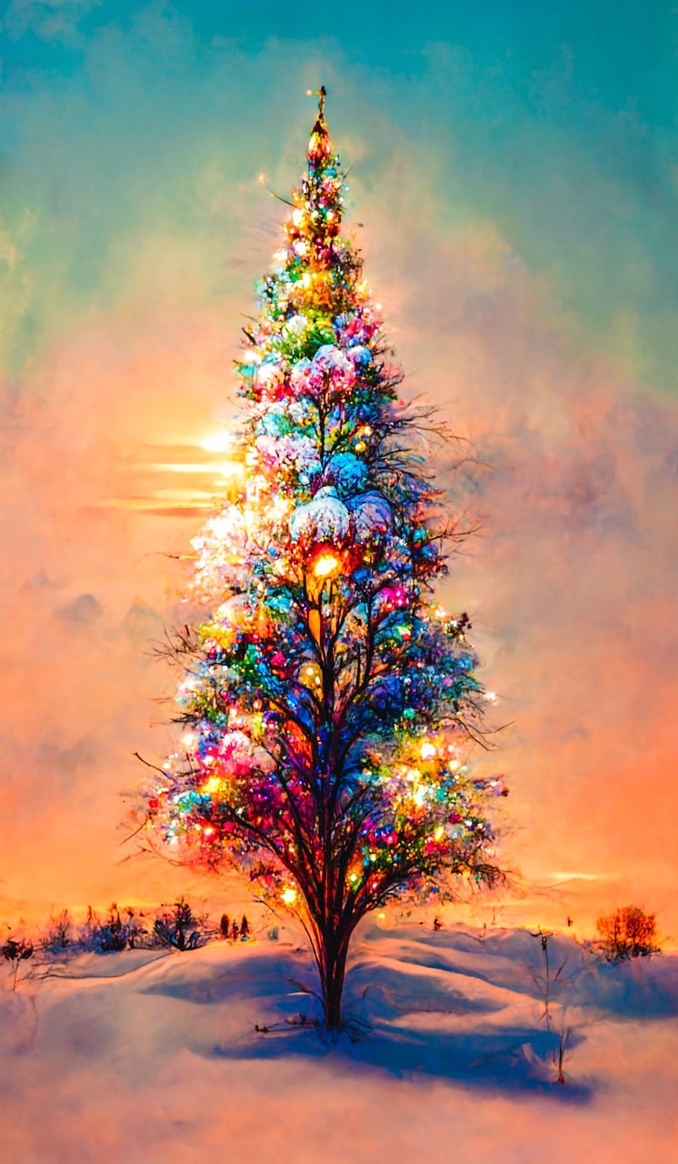 ai generated, fantasy, christmas tree